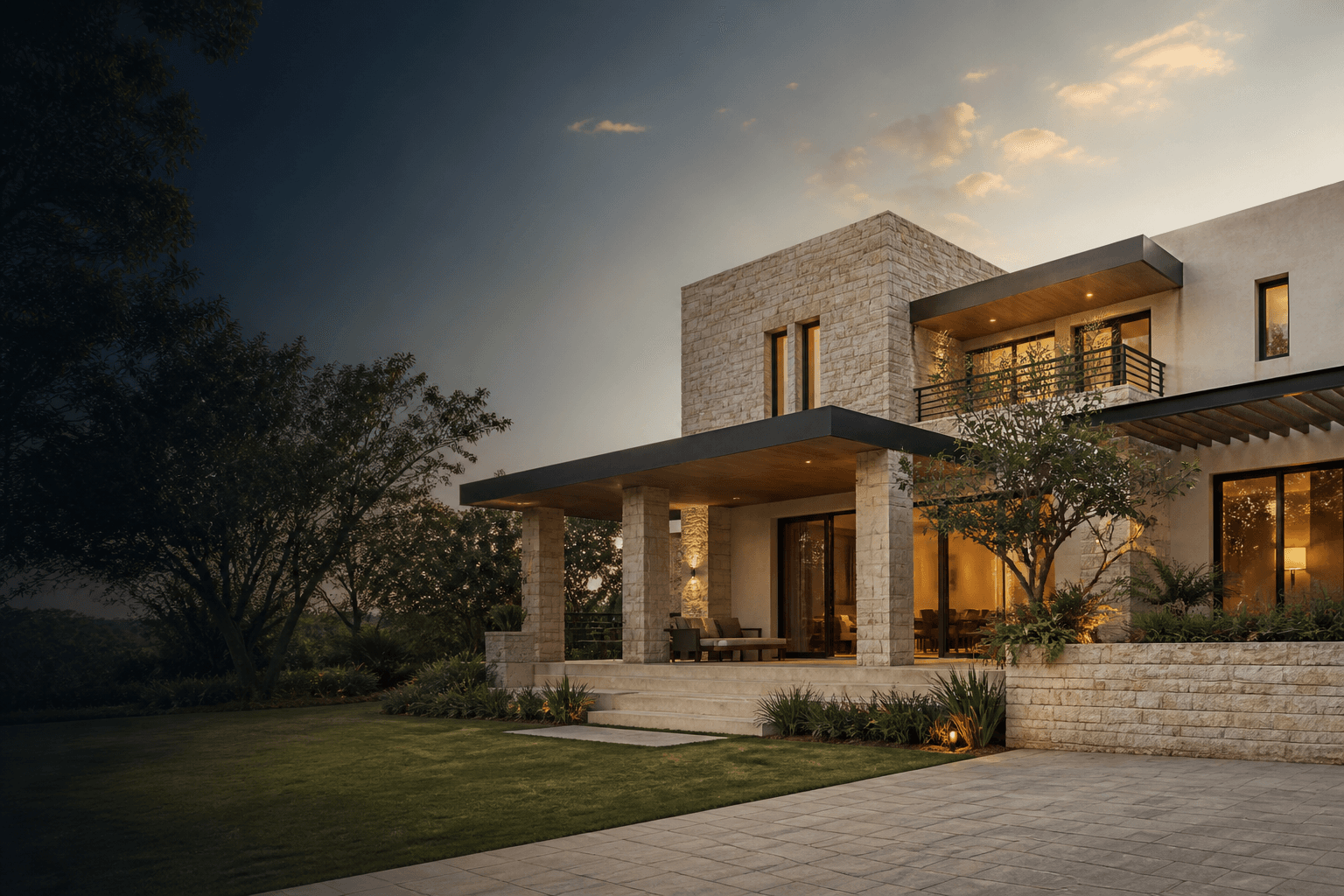 Modern home used as a reference for construction planning